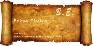 Baksa Elvira névjegykártya